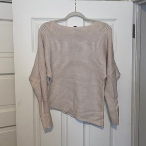 Express XXS Sandshell Ribbed Asymmetrical Tunic Sweater